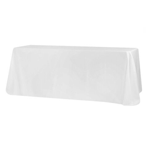 90x156 Rectangular-oblong-polyester-tablecloth-white 8 FT
