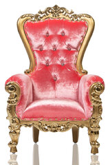 Kid's Pink/Gold Throne Chair 