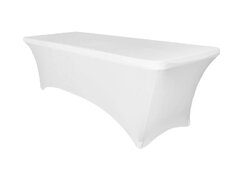 8 ft White Folding Table Spandex Cover 