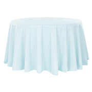 Baby Blue 108" Polyester Round Tablecloth 