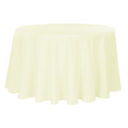 Ivory 108" Polyester Round Tablecloth 