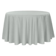 Gray/Silver 108" Polyester Round Tablecloth 