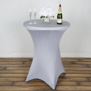Silver Cocktail Spandex Table Cover 
