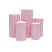 Metal Cylinder 5 pcs/set - Pink Spandex Pillar