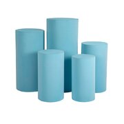 Metal Cylinder 5 pcs/set - Baby Blue Spandex Pillar