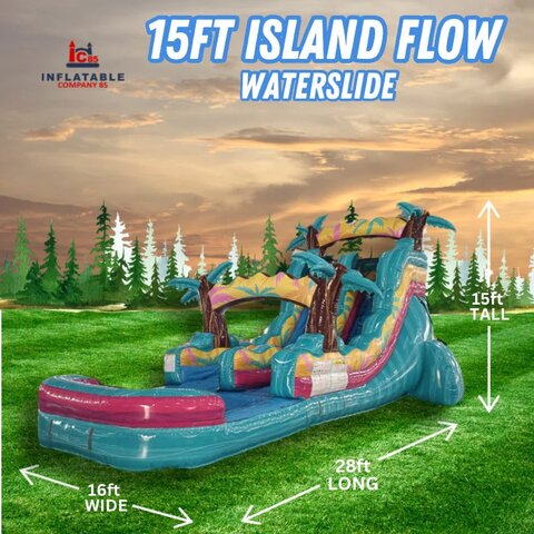 15ft Island Flow Water Slide