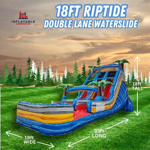 18ft Dual Lane Riptide Water Slide