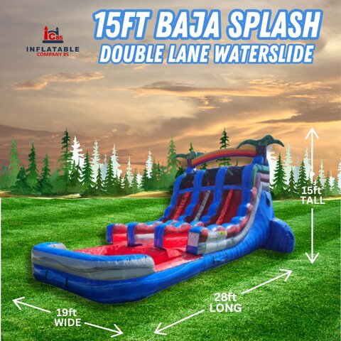 15ft Dual Lane Baja Splash