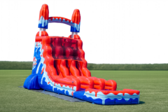20ft Dual Lane Red White and Cool Waterslide