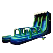 27 Ft Blue Wave Slide with Slip N Slide