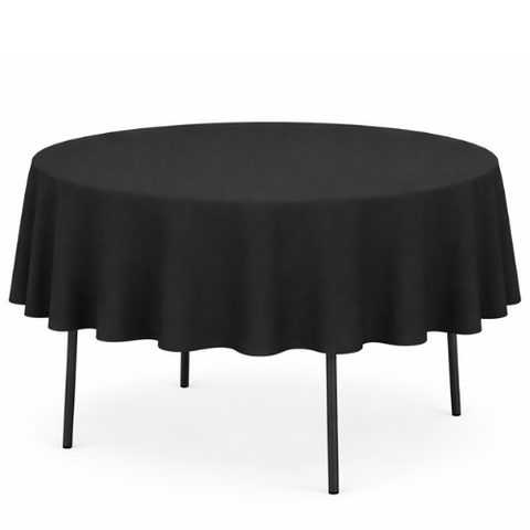 Black Round Table Linen 90