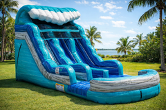  Double Lane Aqua Slide with splash pad