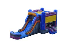 <b>Marble Bounce House and Water Slide. Basketball goal inside. Add to cart, chose your theme or leave blank. #26 </b>