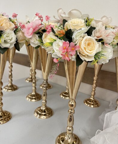 Gold Trumpet Vases