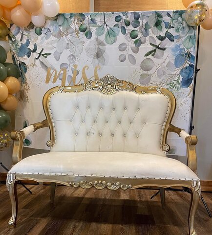 White and Gold Couch