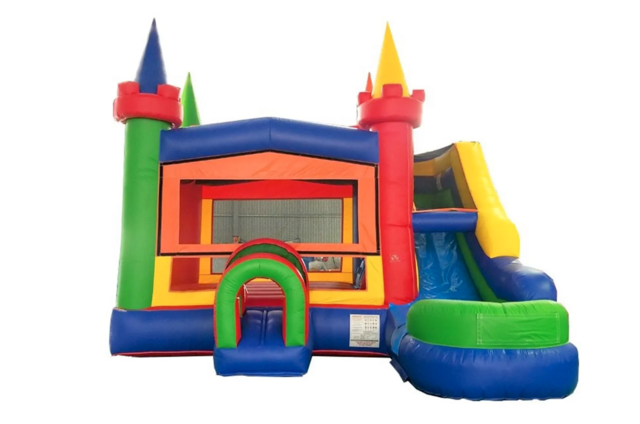 Rainbow Water Slide Bounce House Combo