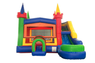 Rainbow Water Slide Bounce House Combo
