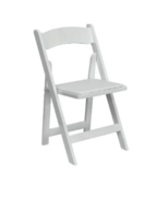 White Padded Resin Folding Chair