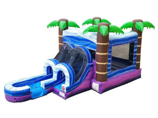 Tropical Water Slide Bounce House Combo