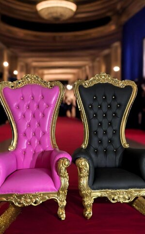 His & Hers Throne Chairs Black & Pink