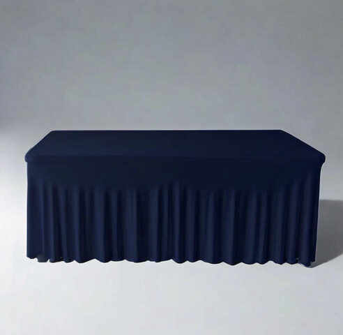 6' Table Skirt Spandex Navy Blue