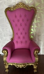 CHAIR-THRONE-PINK ON GOLD