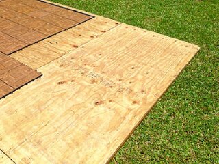 PLYWOOD SUB FLOOR USED FOR OUTDOOR DANCE FLOORS. 4x4 sections