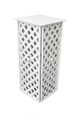 White Lattice Flower Stand 31'