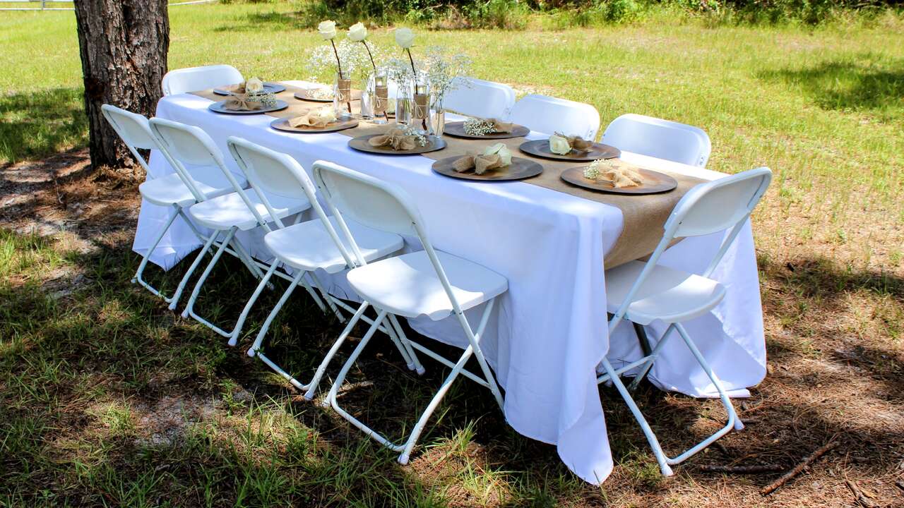 Rental chairs and tables setup by Party Time Rentals in New Jersey