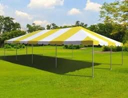 20' x 40' Yellow and White Striped Tent