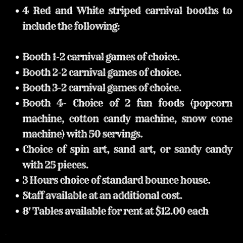 Carnival Package #2 $1400