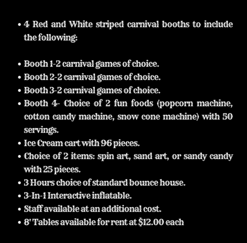 Carnival Package #4 $2525