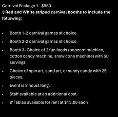 Carnival Package #1 $950