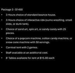 Party Package #3 $1450