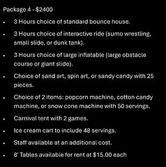 Party Package #4 $2400