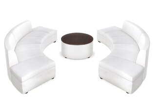 White Serpentine Couch with Table