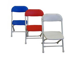 Children's Folding Chairs - White, Red, Blue