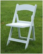 White Resin Folding Chair Wood padded