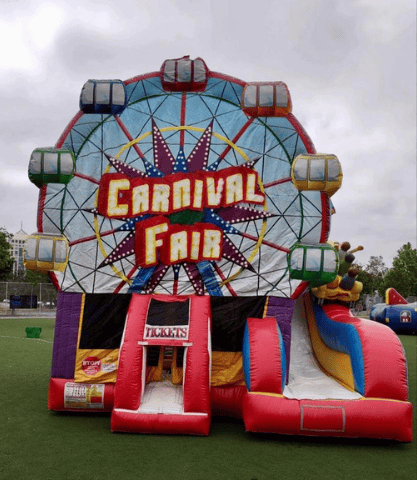 carnival bounce house with a slide to rent in Windsor