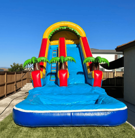 inflatable water slide with a pool rented in Rohnert Park by North Bay Jump