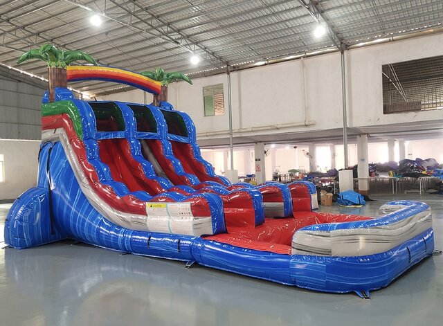 16ft Tropical Dual Lane Water Slide 