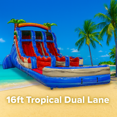 16ft Tropical Dual Lane Water Slide 