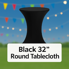 Black 32" Round Tablecloth 