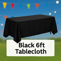 Black 6ft Tablecloth 
