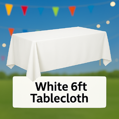 White 6ft Tablecloth 