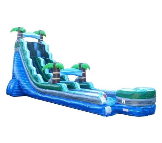 22FT Blue Crush Extended Lane Waterslide