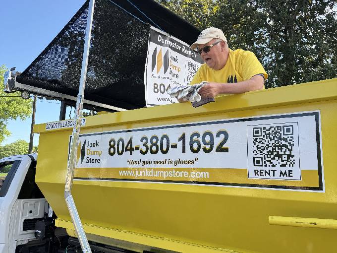 commercial dumpster at junk dump store