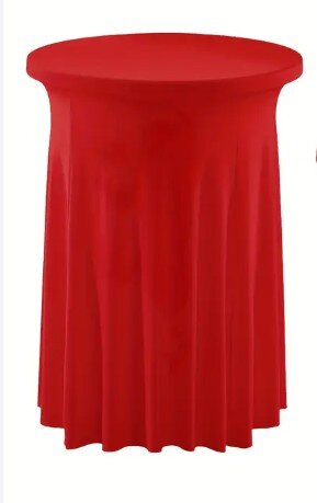 Cocktail High-Top table Spandex Cover in Red Draped 