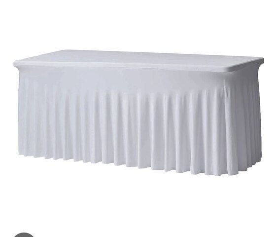 White Draped Spandex Rectangle Table 72