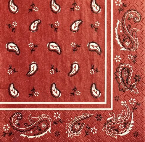 Napkins Red Paisley